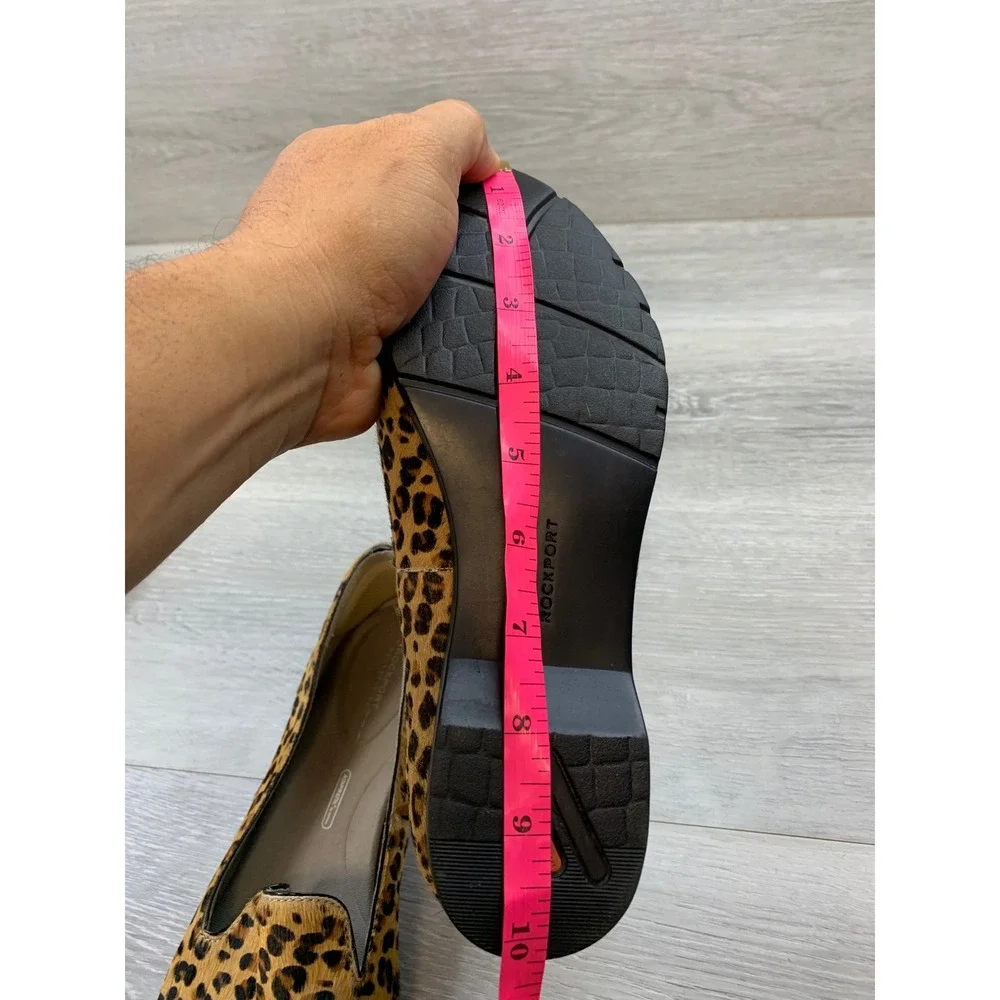 Rockport Total Motion Women's Leopard Calf Hair Loafers Brown 7 Comfort Shoes